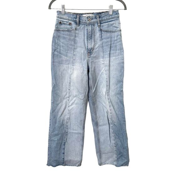 ABERCROMBIE & FITCH Crop Wide Leg Ultra High Rise Denim Sz 26/2R‎ - Picture 2 of 7